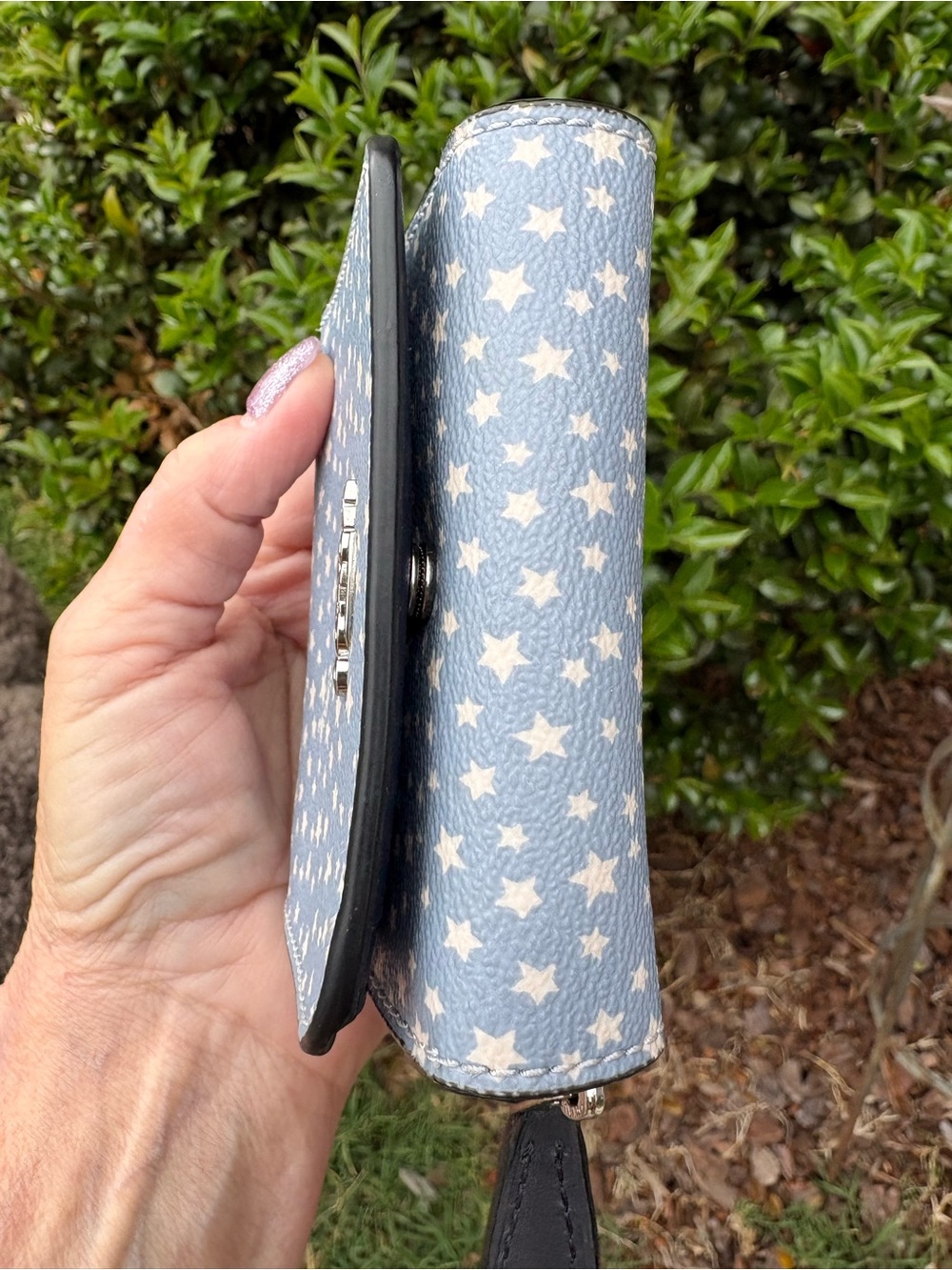 Coach Ditzy Star Multi Blue Trifold Wallet EUC - Picture 6 of 8
